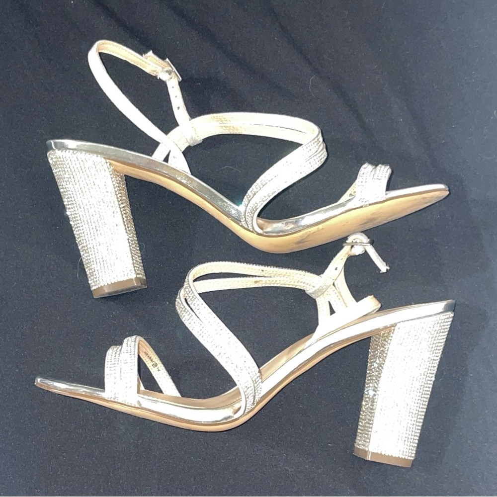 Touch of Nina Sabetha Sparkling Rhinestone Silver Heel Sandal. Sexy,Bridal - Picture 5 of 16